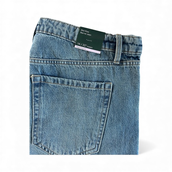 Wild Fable Women’s Mid-Rise Barrel Classic Denim Light Wash Modern Jeans Sz 14 - Picture 4 of 4